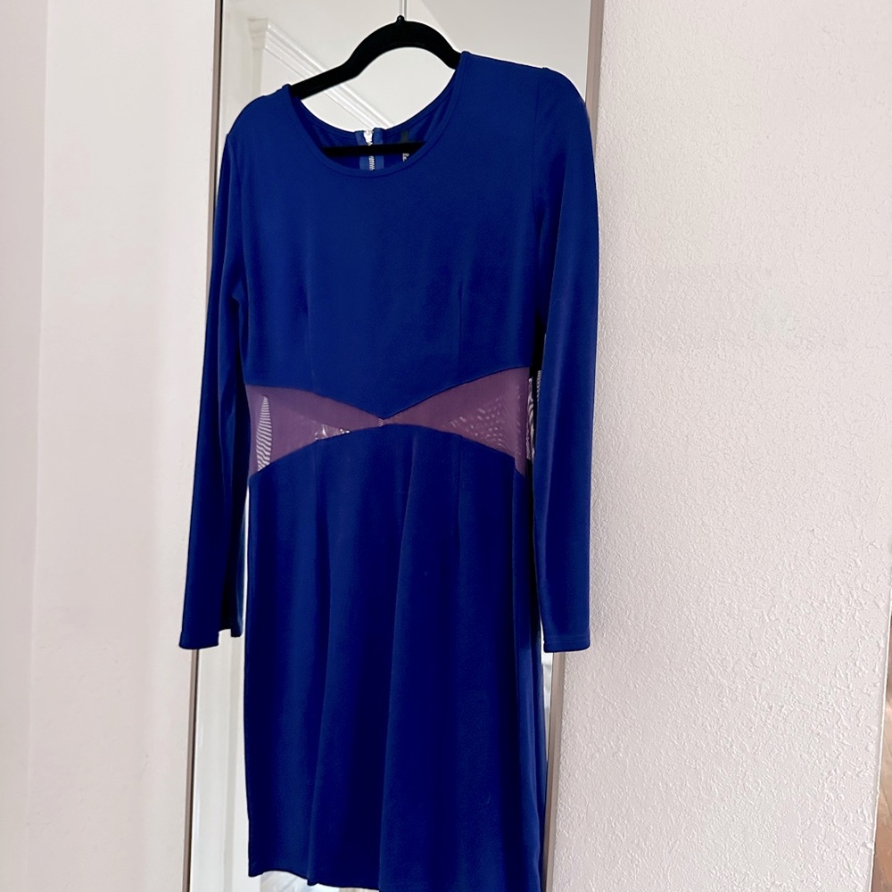 Lulus long sleeve dress with mesh cutouts